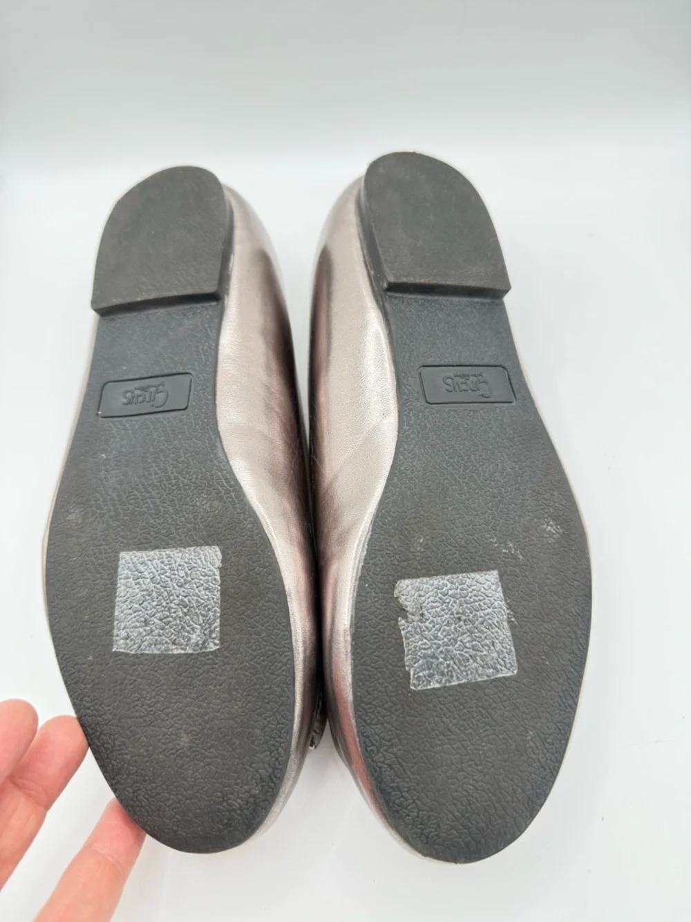 Sam Edelman Felicity Chelzee Ballet Flats Women's Size‎ 6 Metallic Silver Bow